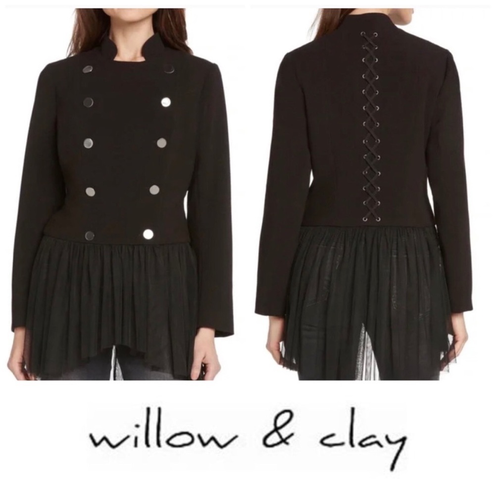Willow & Clay Black Blazer with Silver Buttons